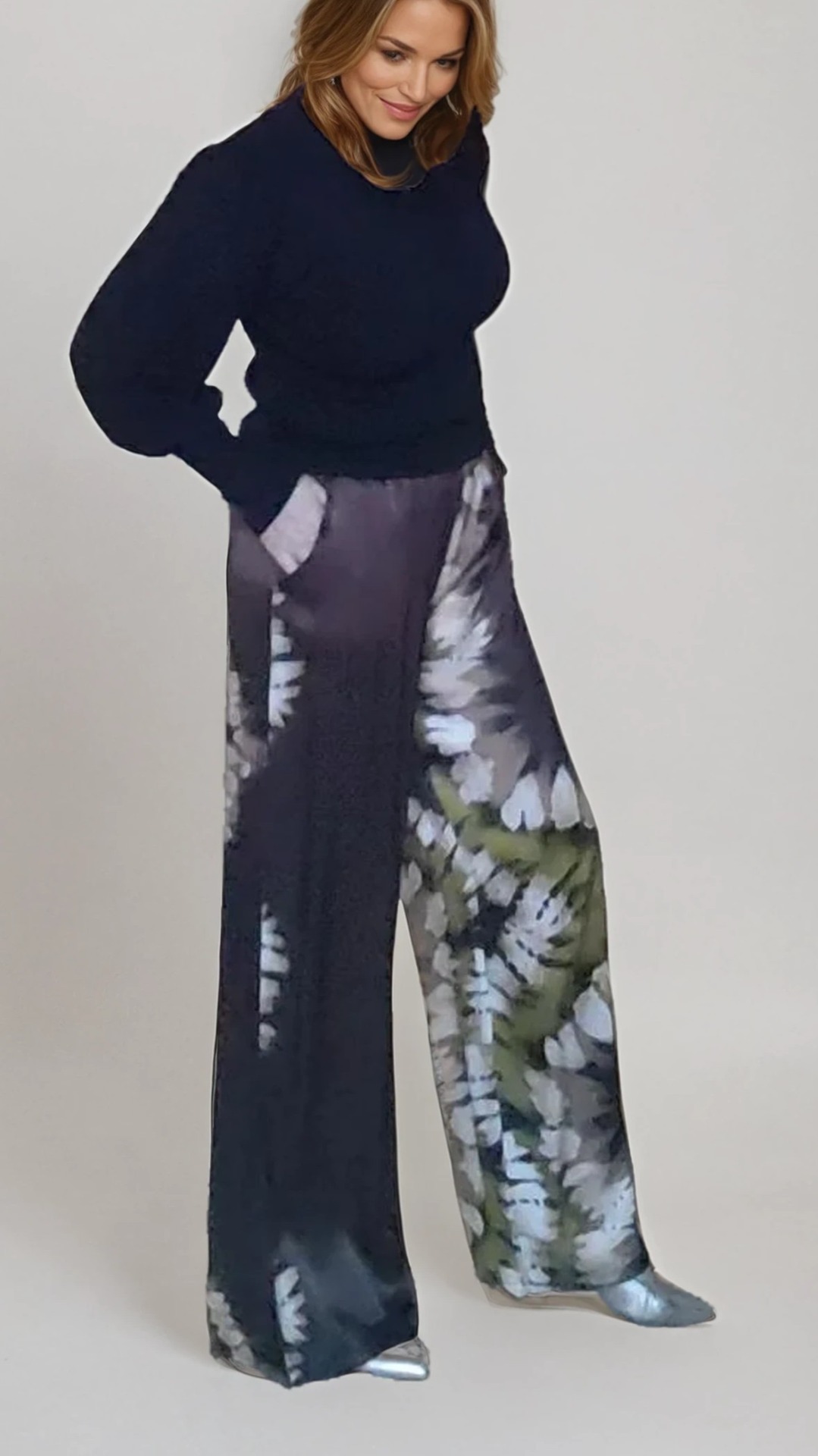 Soepelvallende viscosebroek